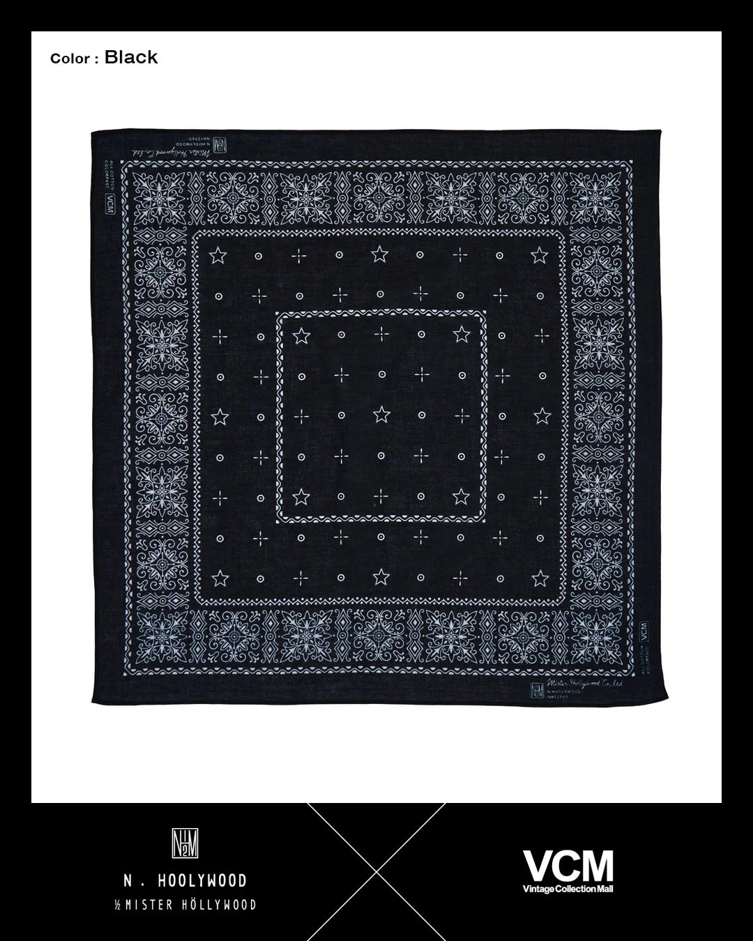 N.HOOLYWOOD × VCM コラボバンダナ（ブラック）
