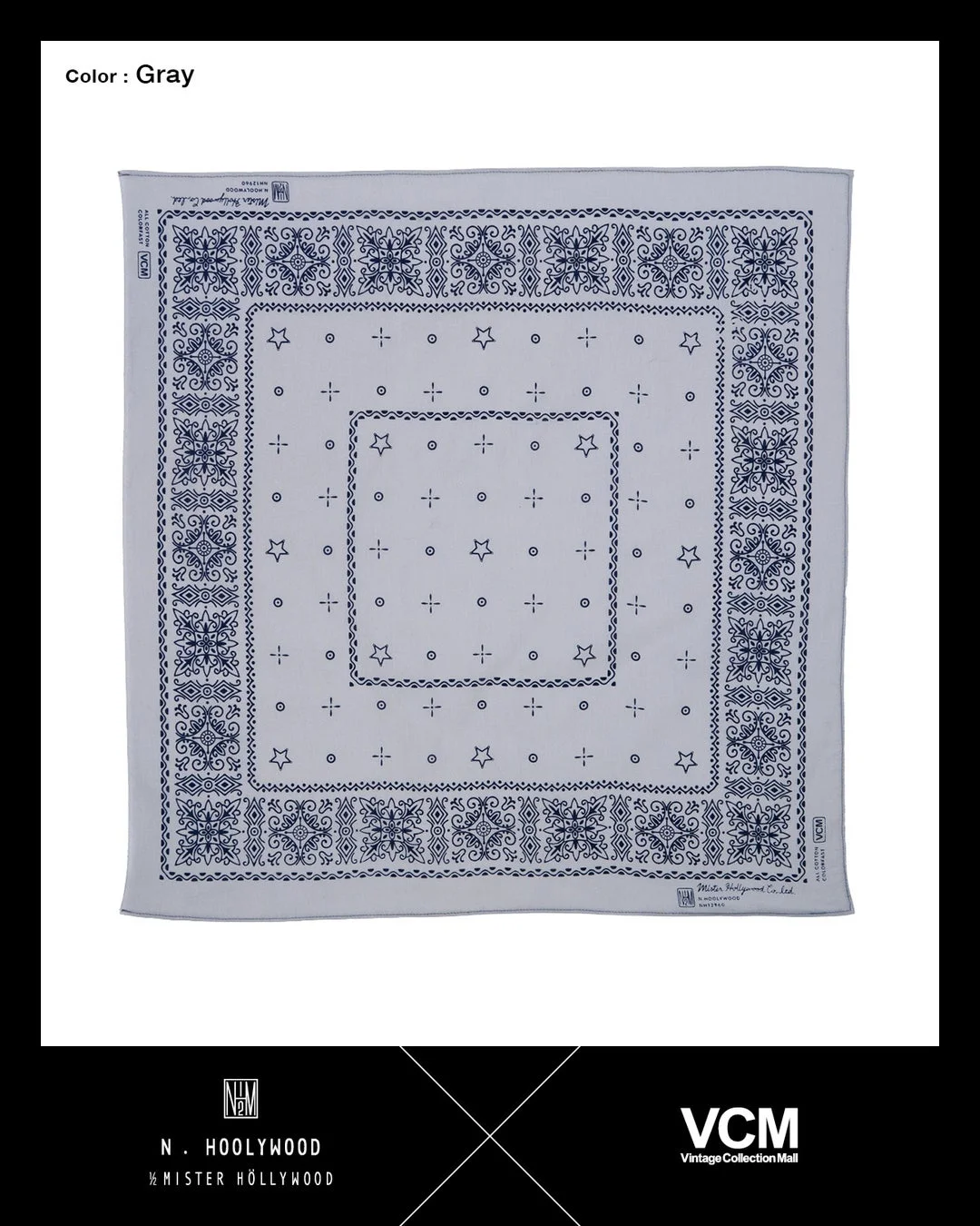 N.HOOLYWOOD × VCM コラボバンダナ（グレー）