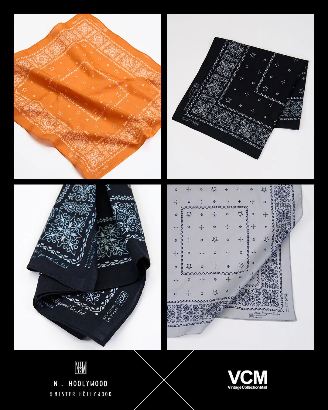 N.HOOLYWOOD × VCM コラボバンダナ3色