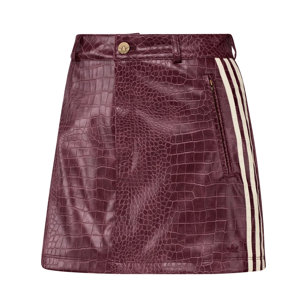 ボルドー色のクロコダイル柄ミニスカート