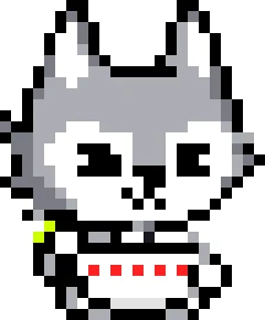 可愛らしいピクセルアートの犬のようなキャラクター