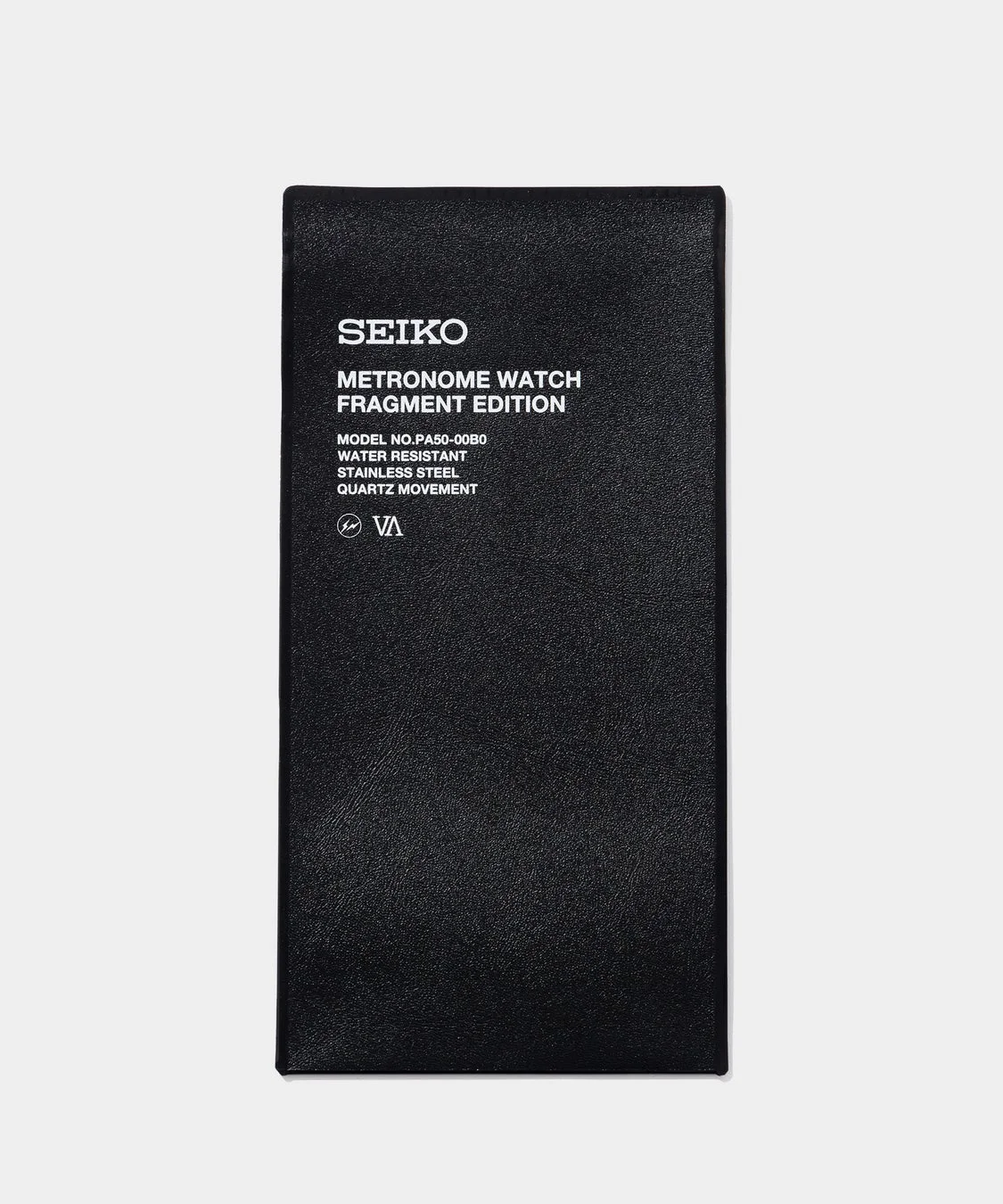 SEIKO METRONOME WATCH FRAGMENT EDITIONの製品情報が記載された黒いパッケージ