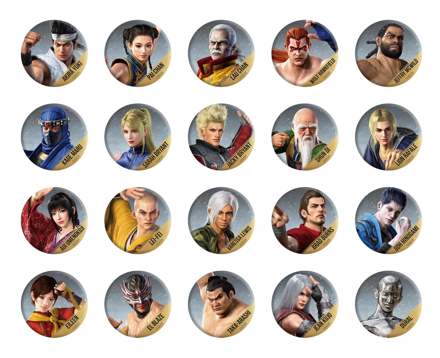 Virtua Fighter 5 R.E.V.O. World Stage キャラ缶バッジ