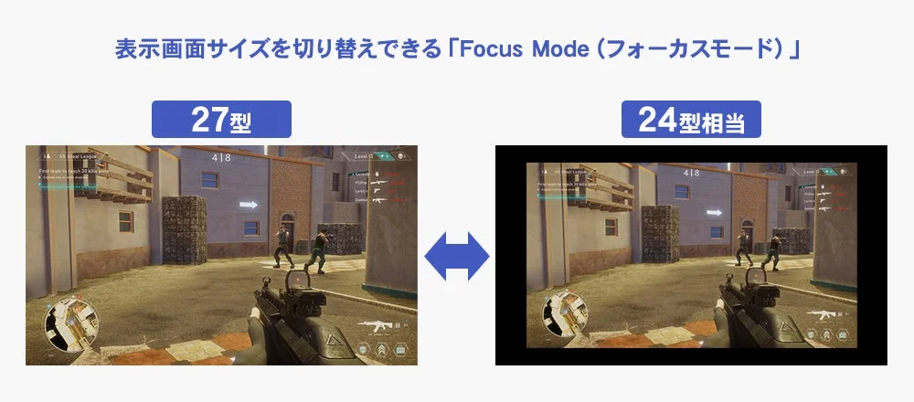 Focus Mode 画面サイズ比較