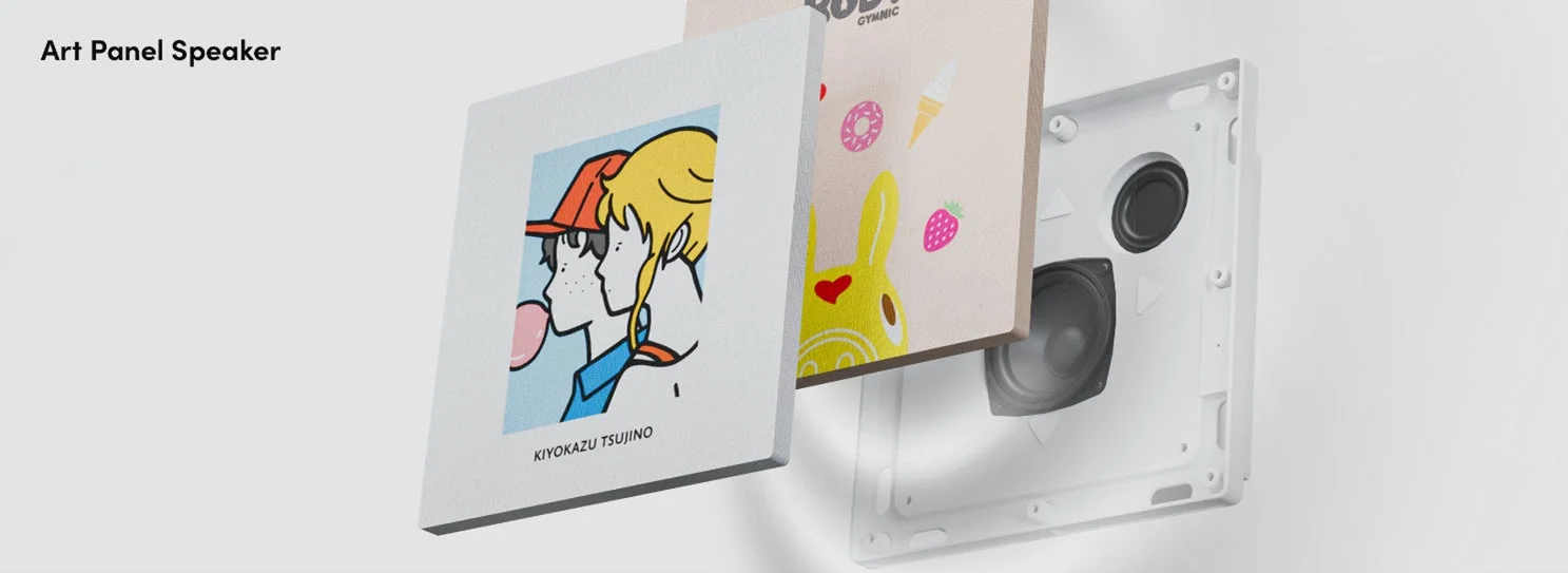 アートパネルスピーカー,スピーカー,オーディオ,電子機器,インテリア,デザイン,カスタマイズ,漫画,イラスト,キャラクター,壁掛け,ウサギ,ドーナツ,いちご,アイスクリーム