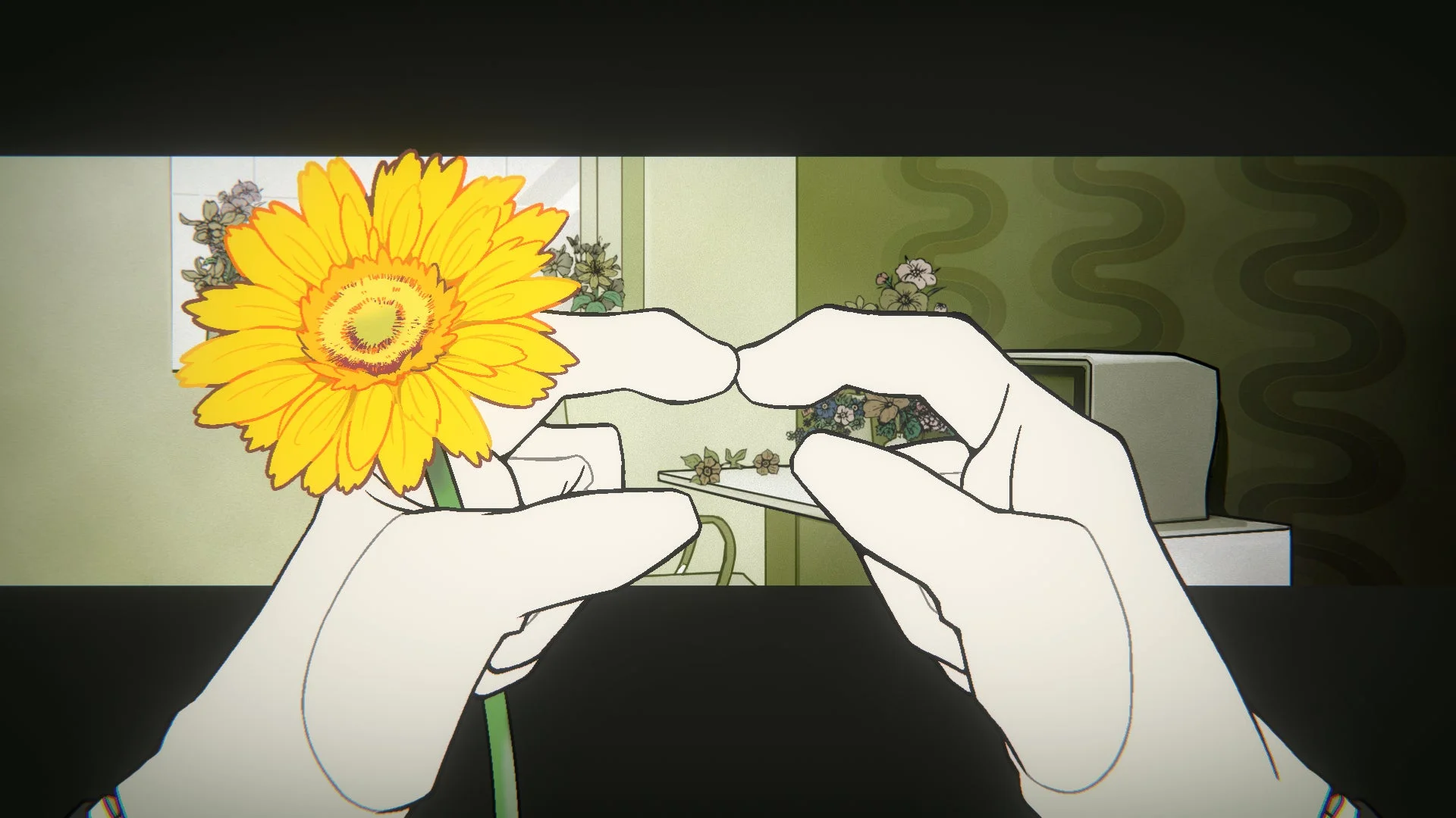 手と花のアニメーション