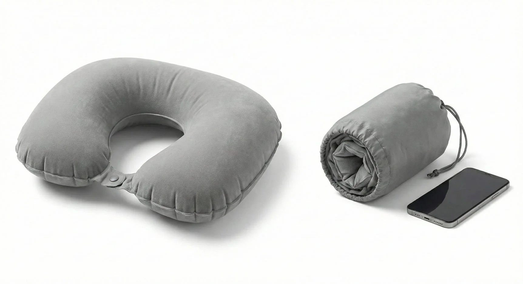 スマホサイズに収納されたネックピロー