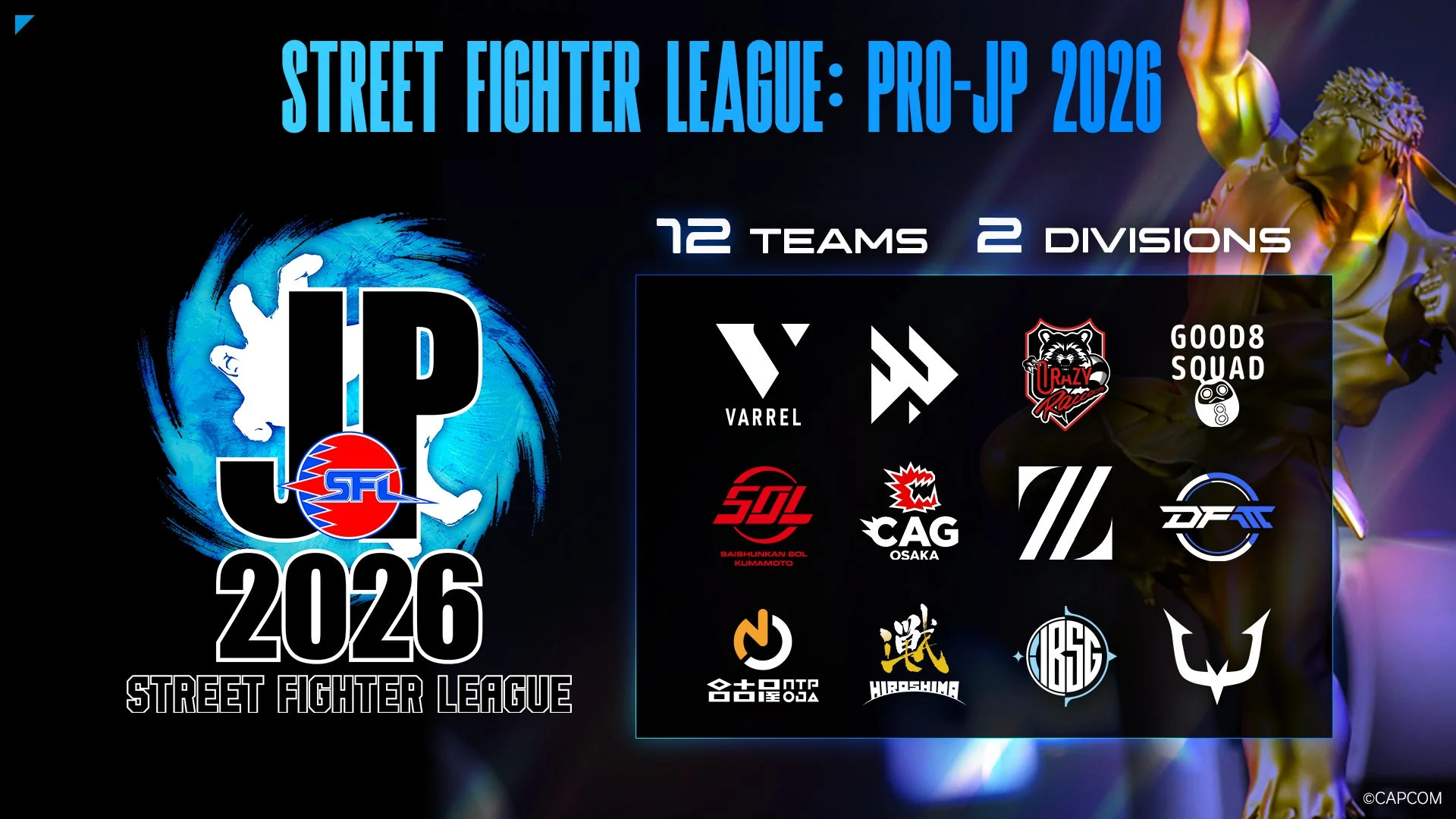 ストリートファイターリーグ: Pro-JP 2026のチームロゴ一覧