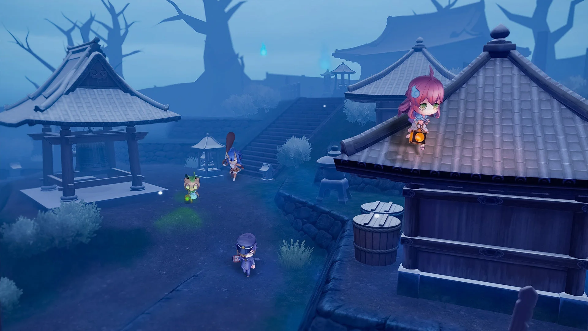 雪景色のキャラクター