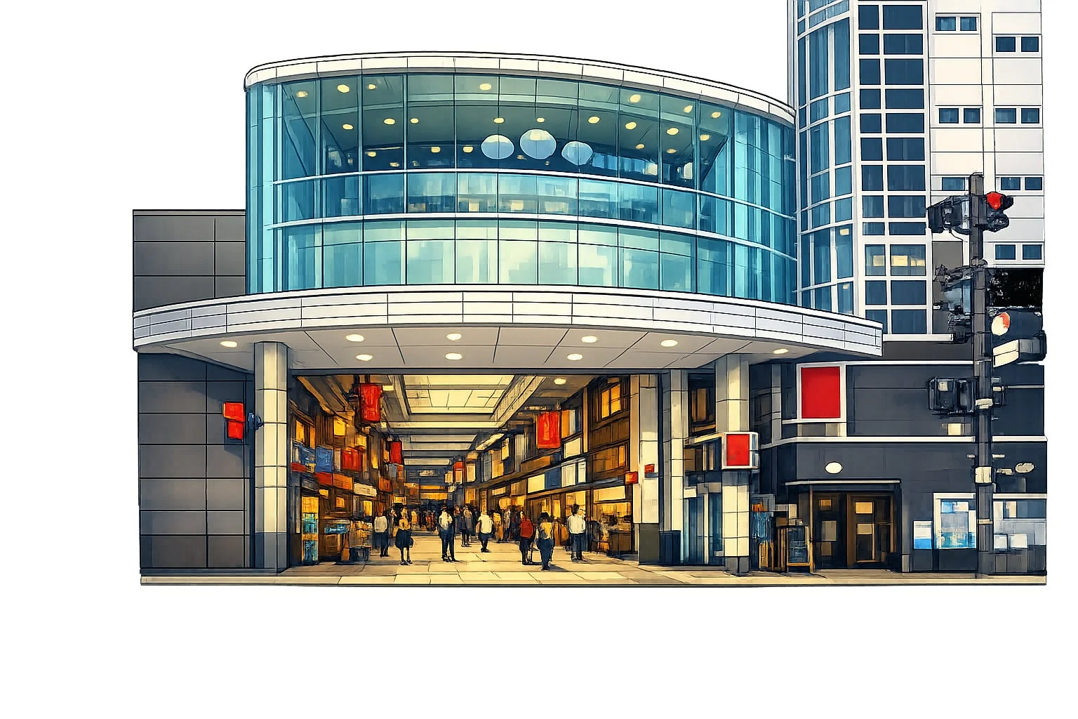 商店街のイラスト