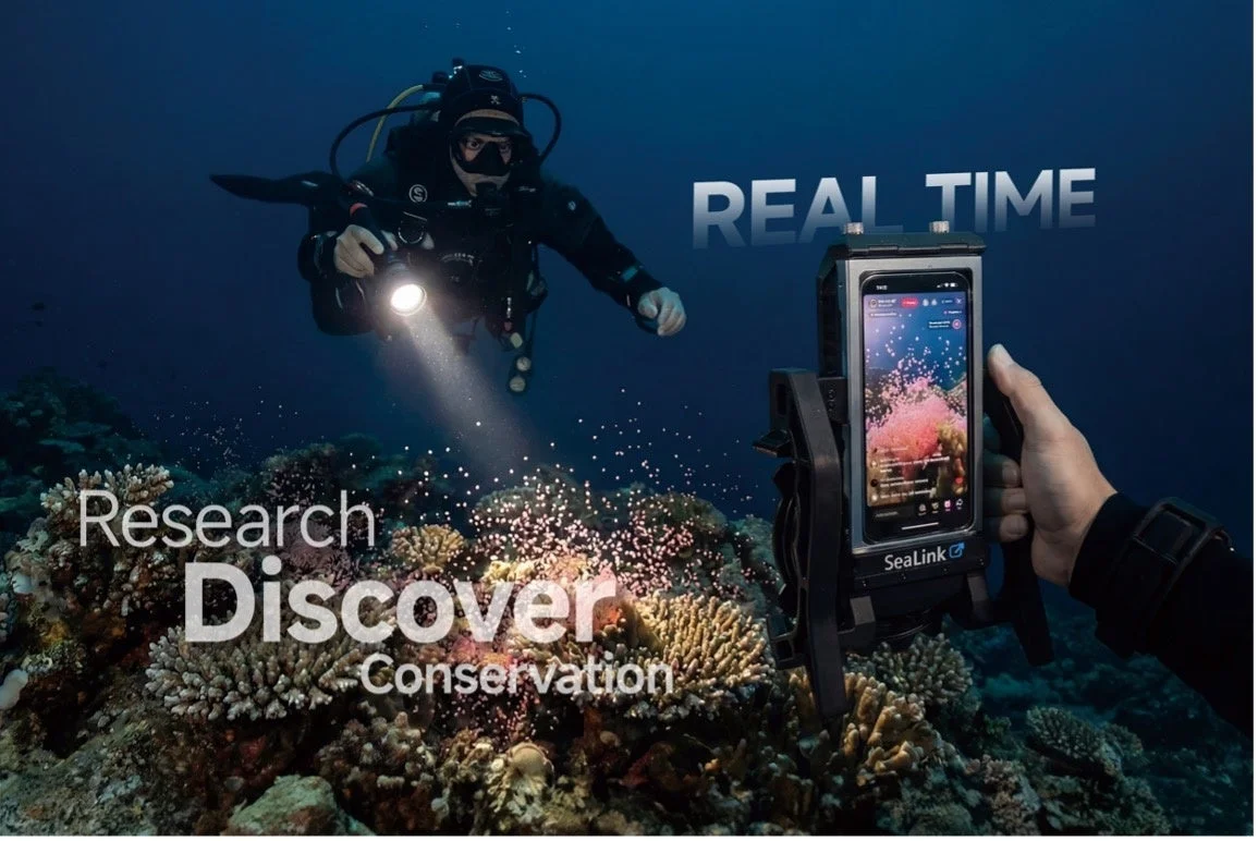 水中調査でのSeaLink利用イメージ
