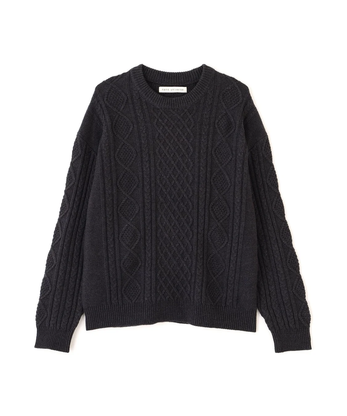 コットンMIXバルキーケーブルニット