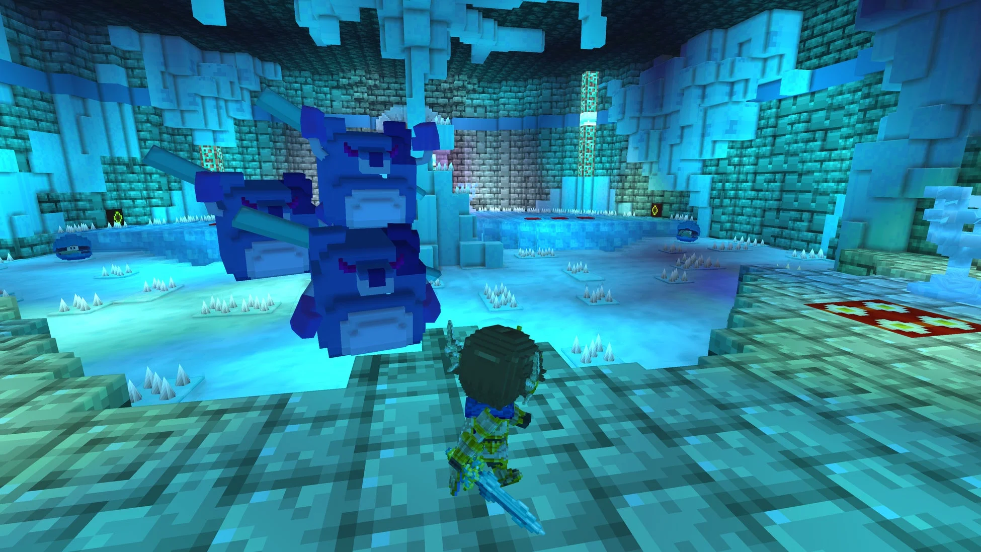 氷のダンジョンでの戦闘画面