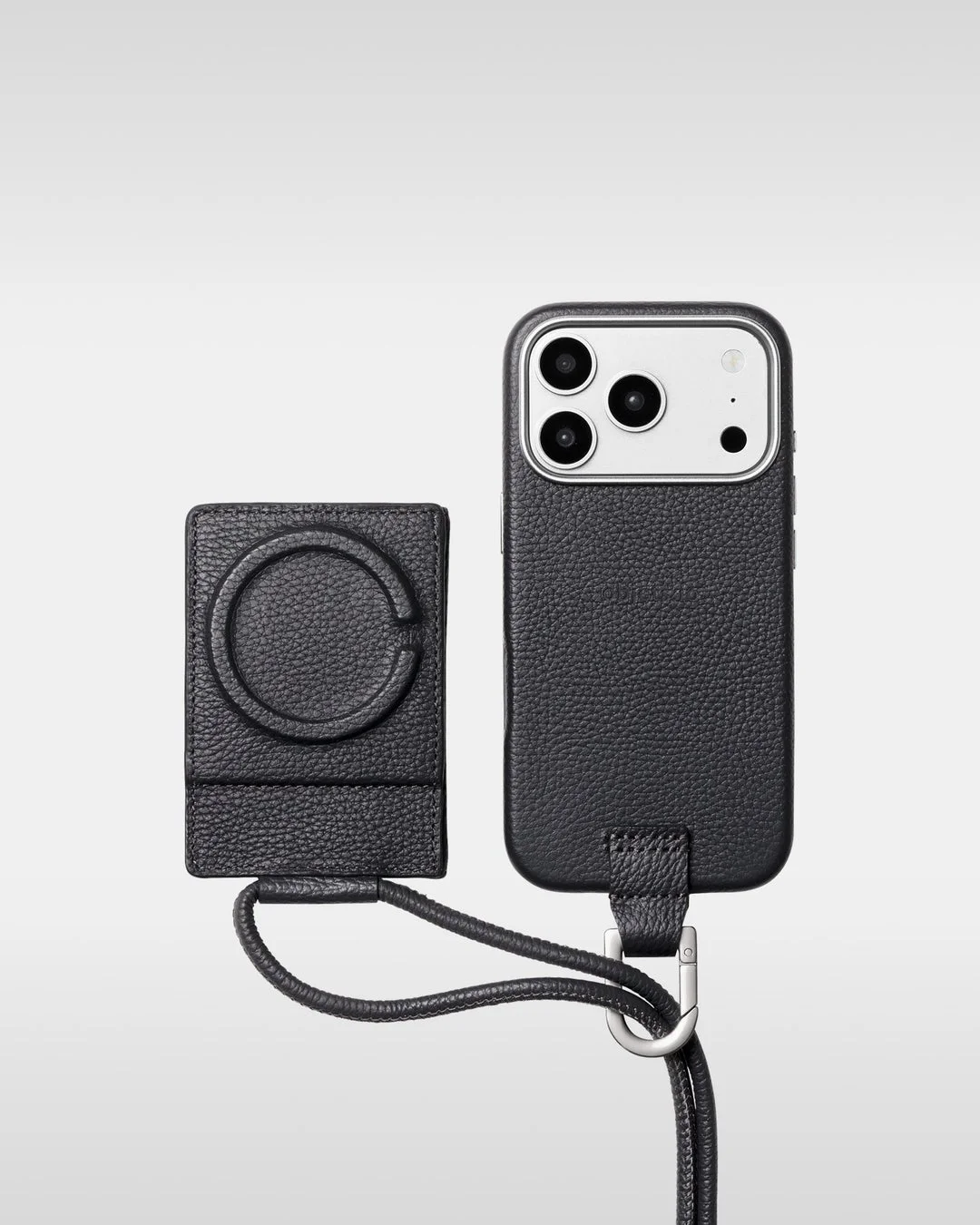 チャコールiPhoneケースとストラップ