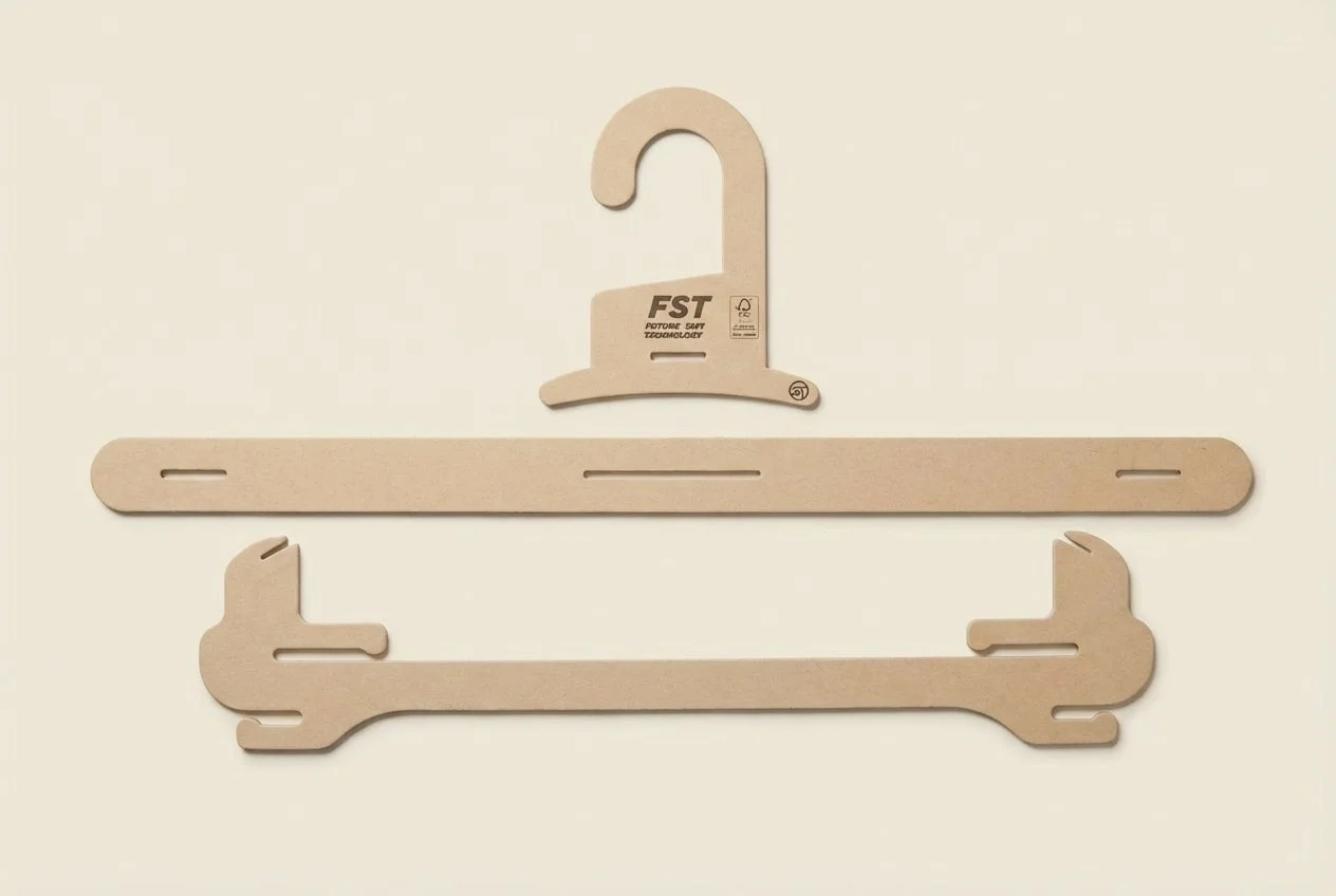 組み立て前の紙製ハンガーのパーツ