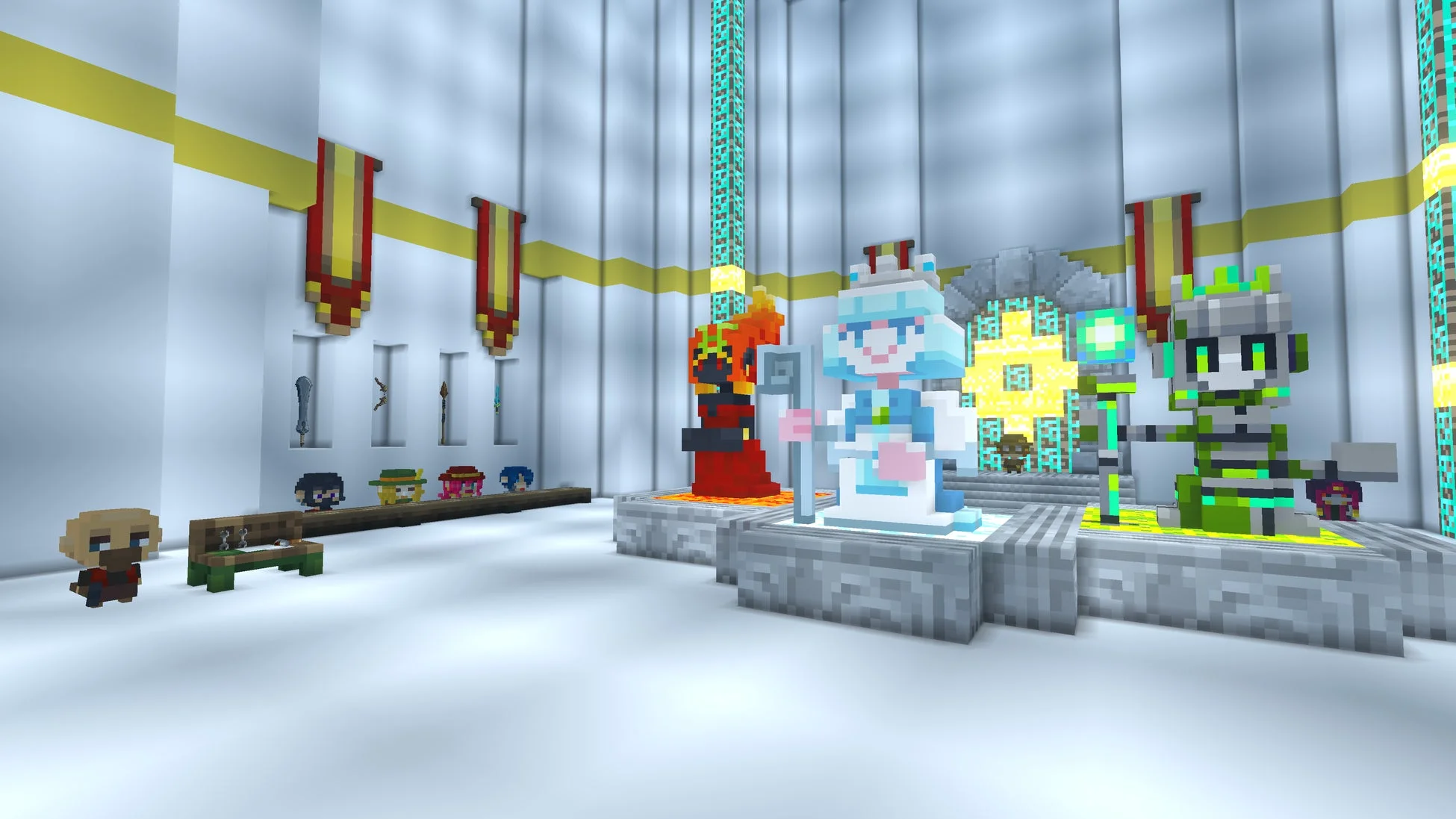 明るい広間のゲーム画面