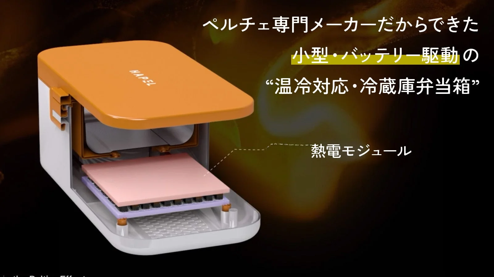 ペルチェ専門メーカーだからできた 小型・バッテリー駆動の “温冷対応・冷蔵庫弁当箱” HAPEL 熱電モジュール