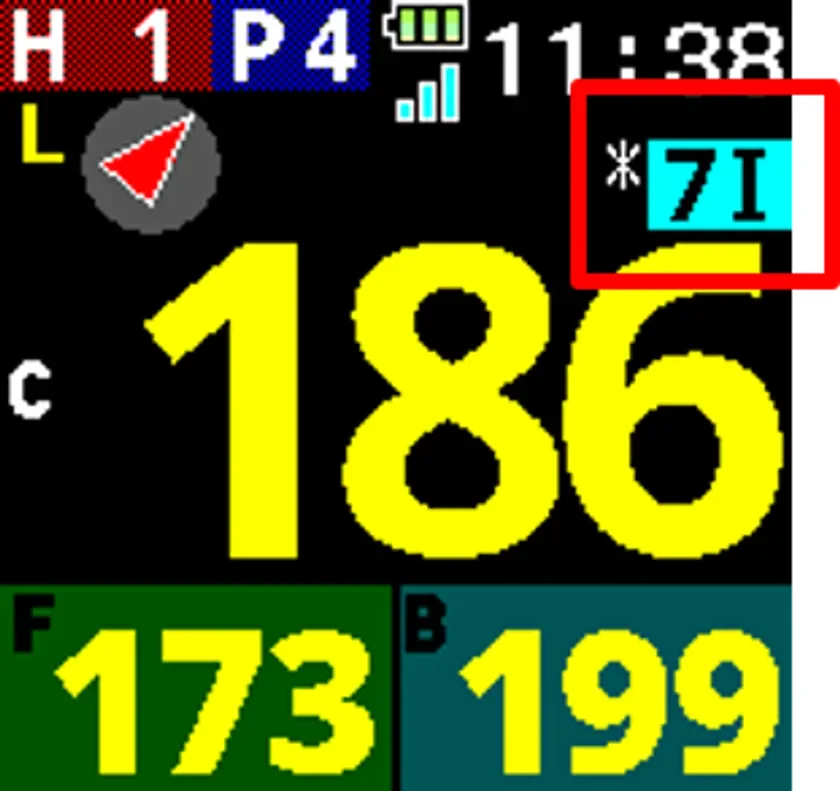 Shot Trackerを付けているクラブを持つと、端末が番手を自動で認識します