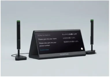 「ポケトーク」のリアルタイム音声翻訳デバイス