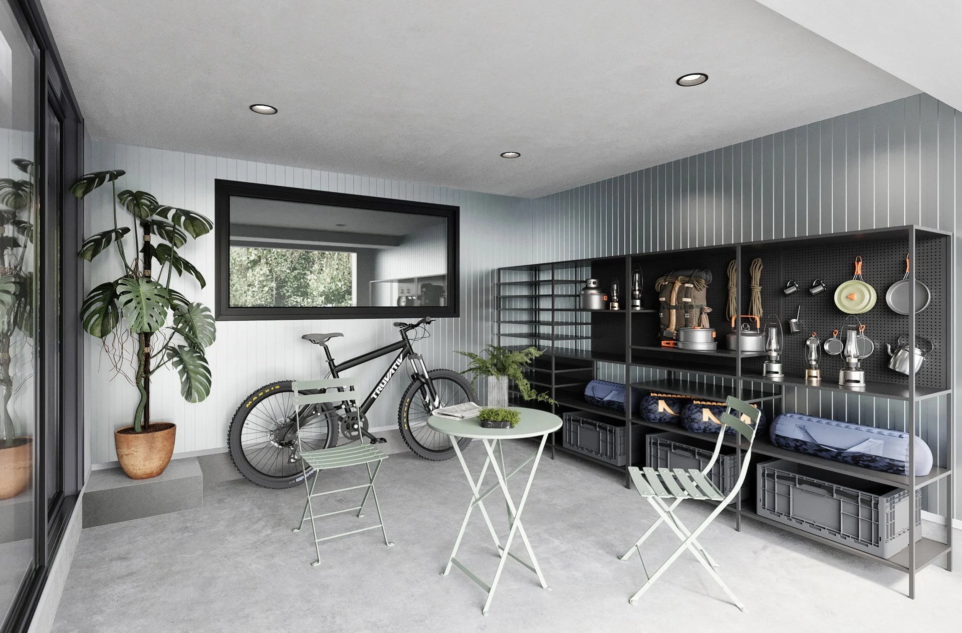 ガレージのシェルフ