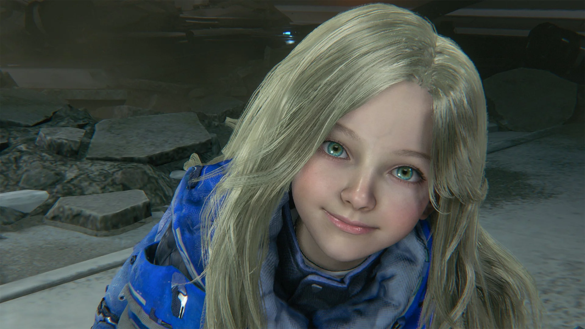 金髪の少女のクローズアップ