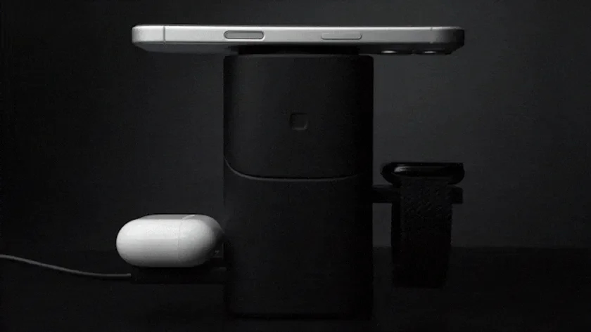 黒い多機能充電スタンド