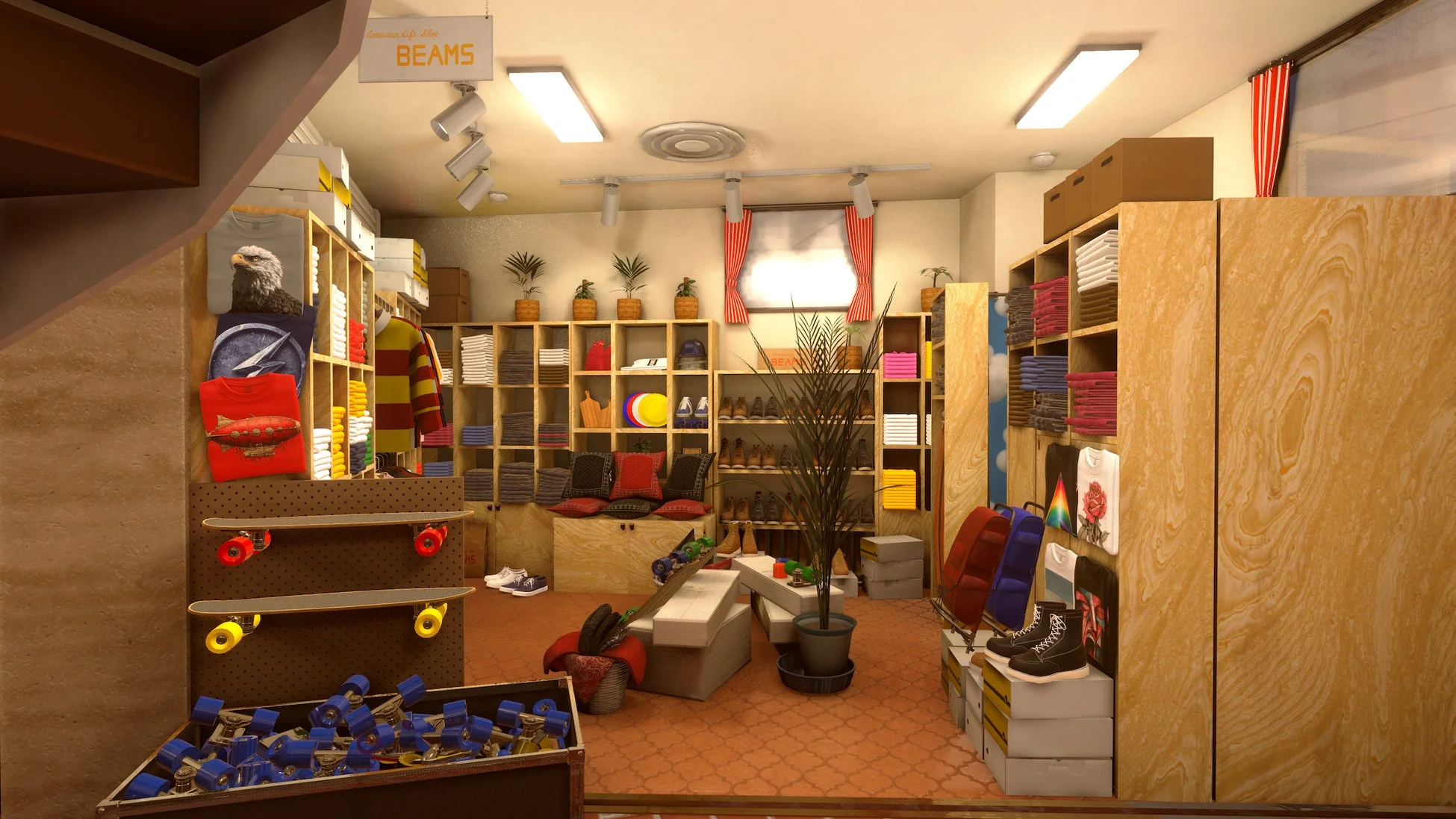 VR空間で再現されたAmerican Life Shop BEAMSのイメージ